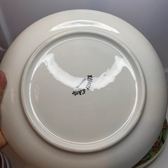 3 Effetti D'Arte Plate Platter Dish Outdoor Farm Market Scene Made In Italy 11" - Picture 4 of 8